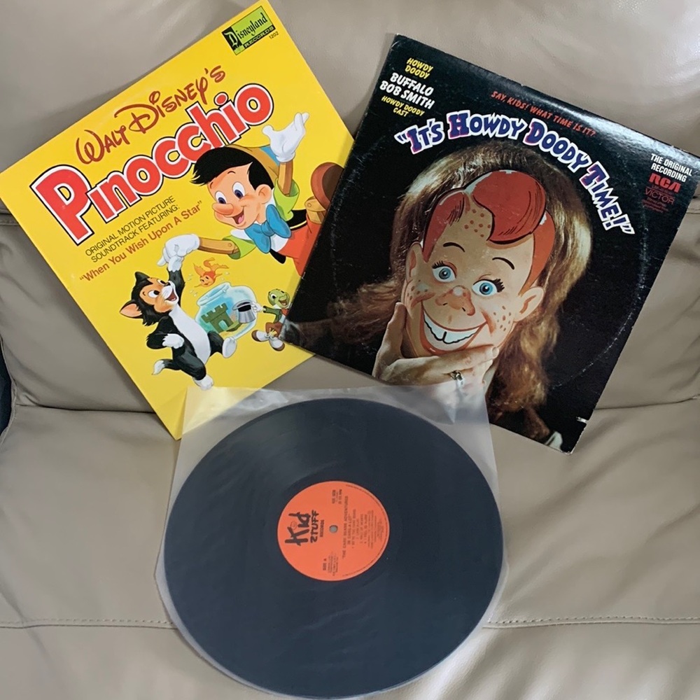 3 Rare Children’s Vinyl Records Howdy Doody, Pinocchio and Care Bears